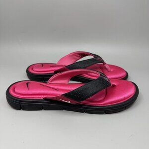 Nike Comfort Footbed Women's 11 Thong Sandals Flip Flops Black &  Pink